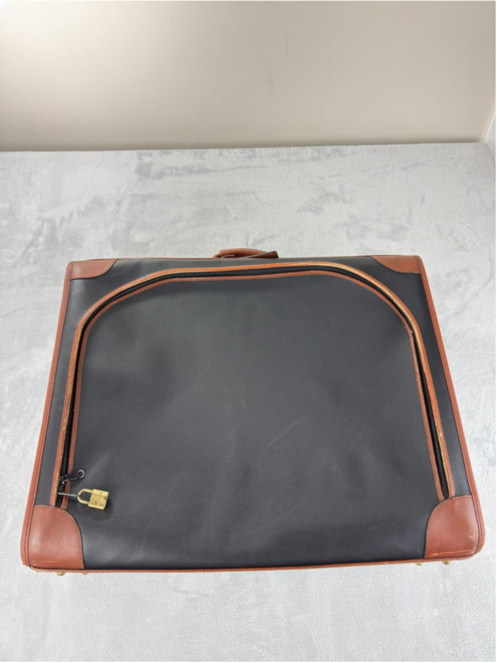 Bottega Veneta Black Brown Leather Soft Suitcase Locking Men Made Italy Travel